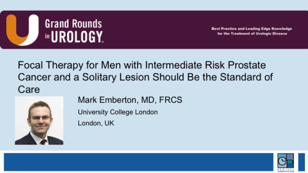 Focal Therapy for Men with Intermediate Risk Prostate Cancer and a Solitary Lesion Should Be the Standard of Care