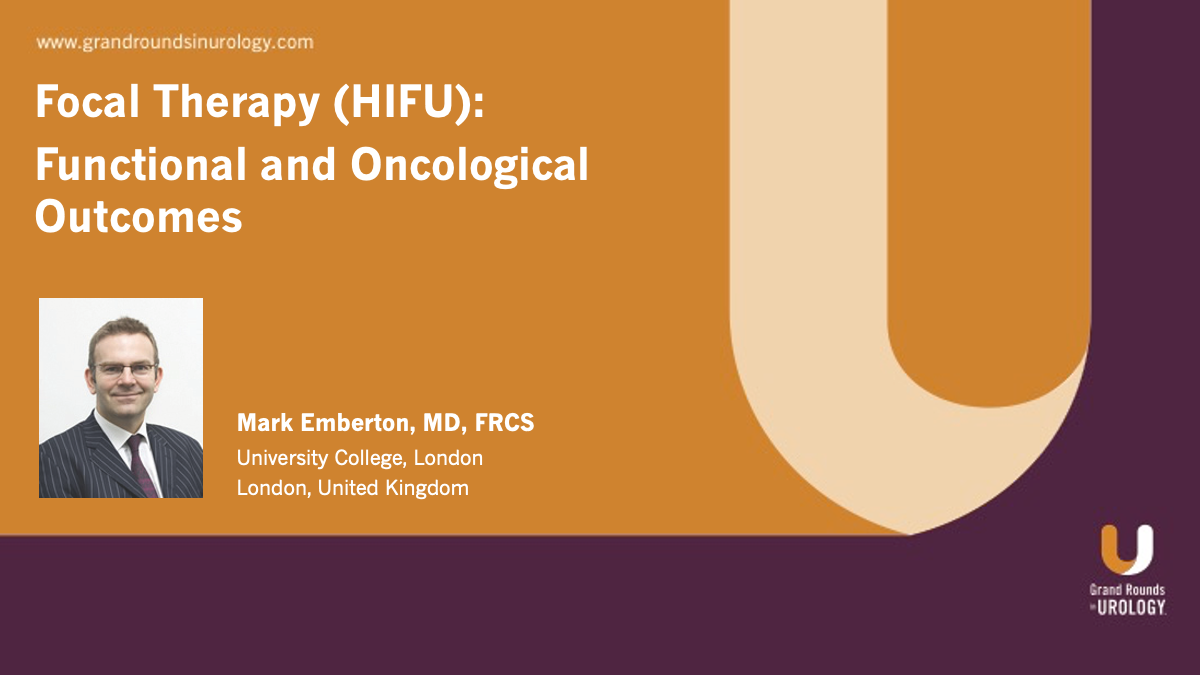 Focal Therapy HIFU Functional and Oncological
